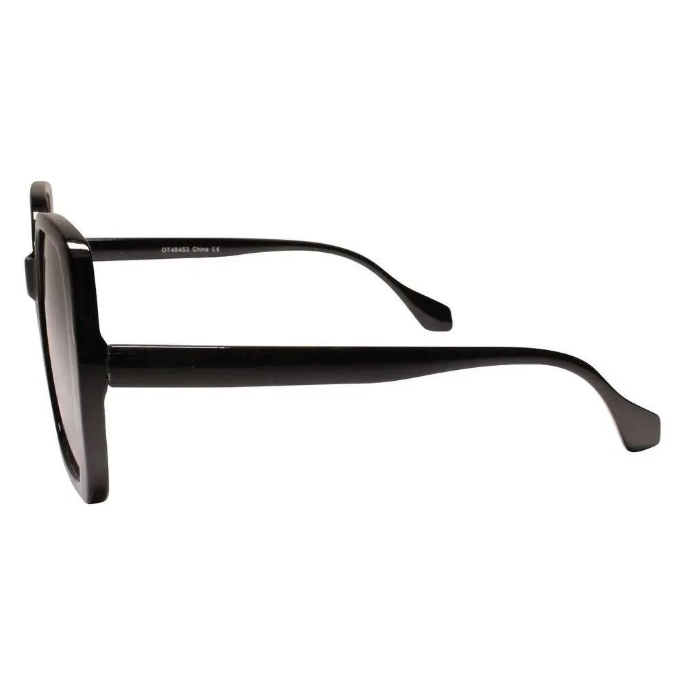 Classic Vintage Retro Oversized Exaggerated 80s Square Womens Sunglasses Black